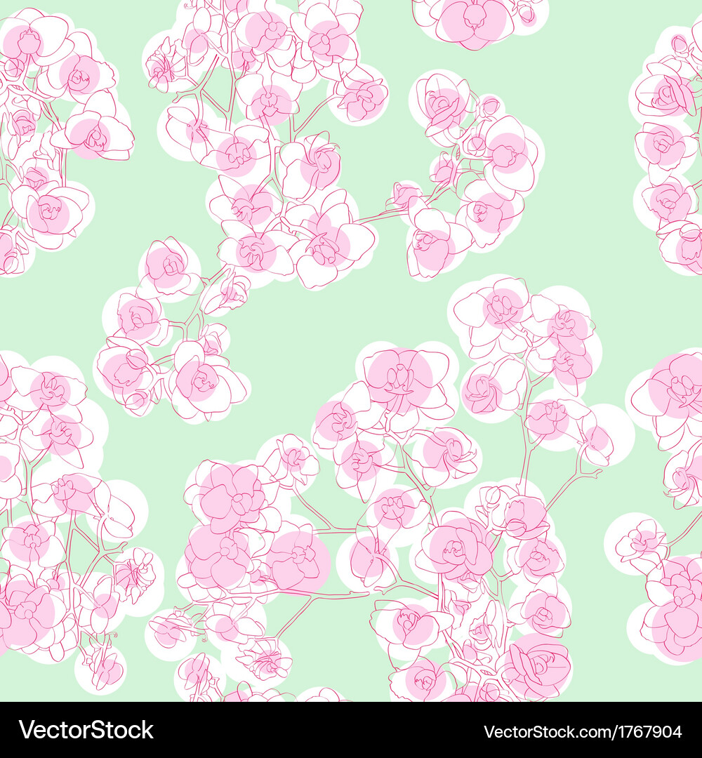 Colored orchids pattern Vector Image