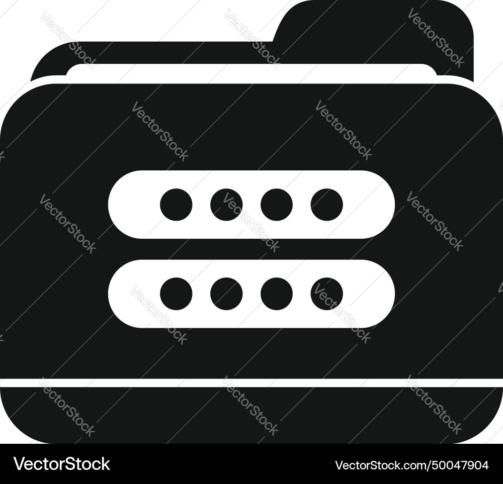 Folder password icon simple data secure Vector Image