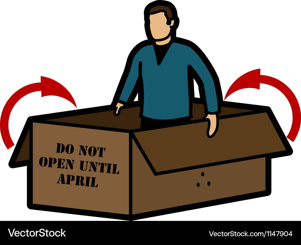 Man in box Vector Image