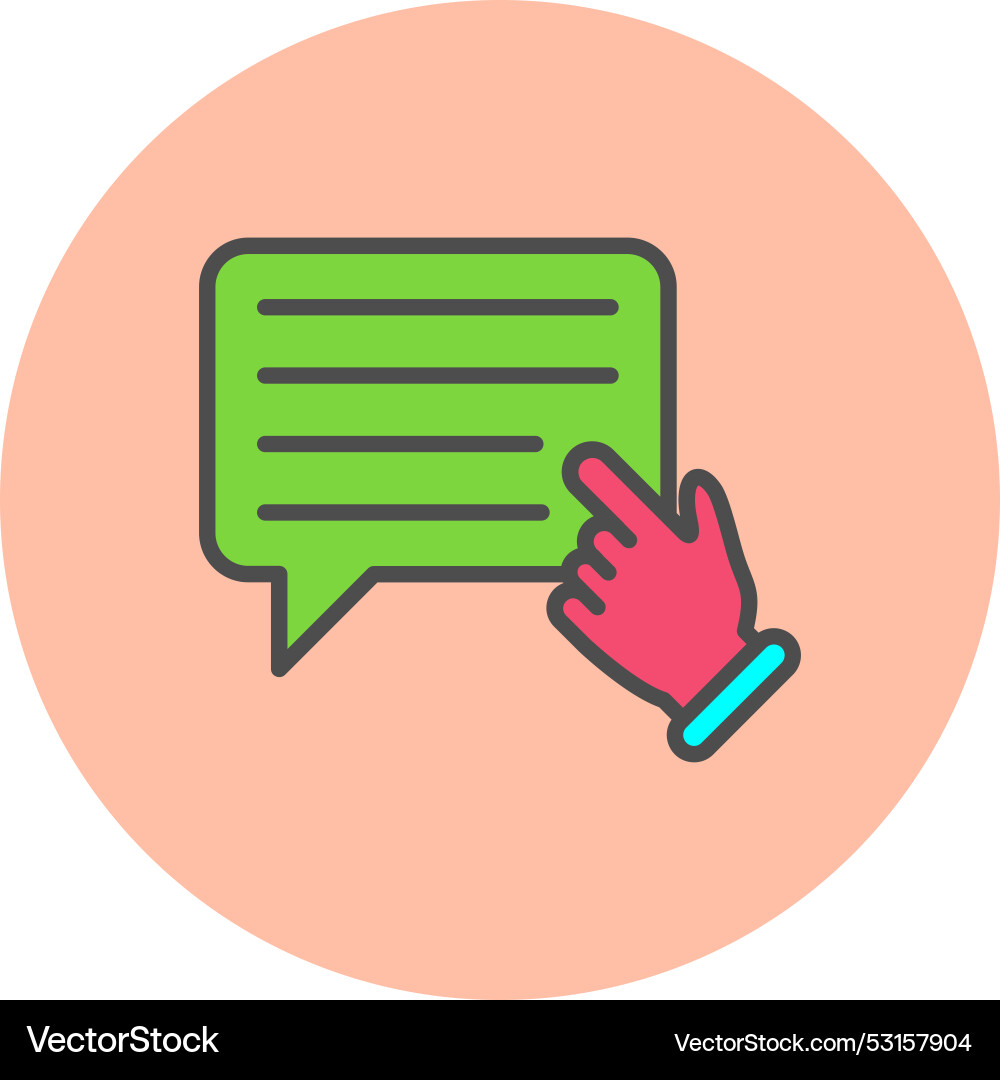 Message line filled circle icon Vector Image