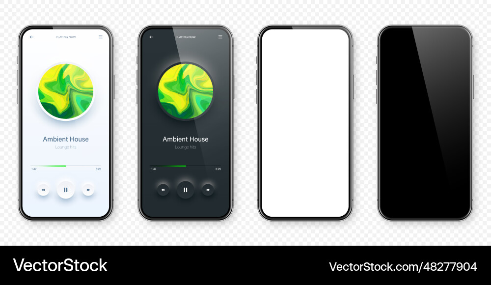 Online audio player user interface smartphone app Online audio player user interface smartphone app vector image