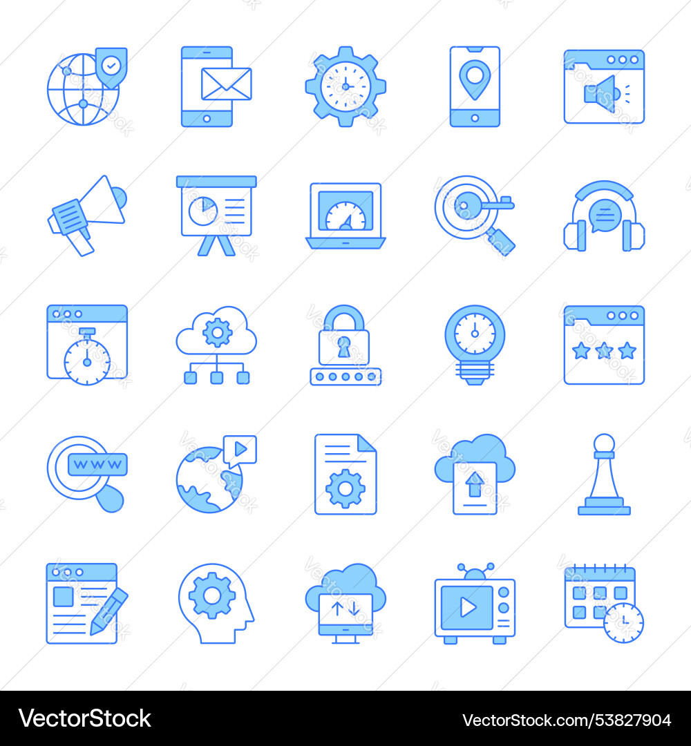 Search engine optimization and web icons set vector image