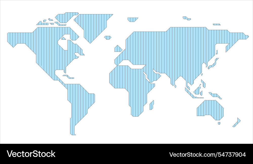 Simple straight line map of the world background Simple straight line map of the world background vector image