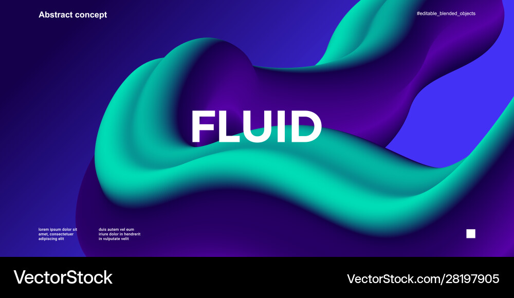 Abstract design template with 3d flow shapes vector image