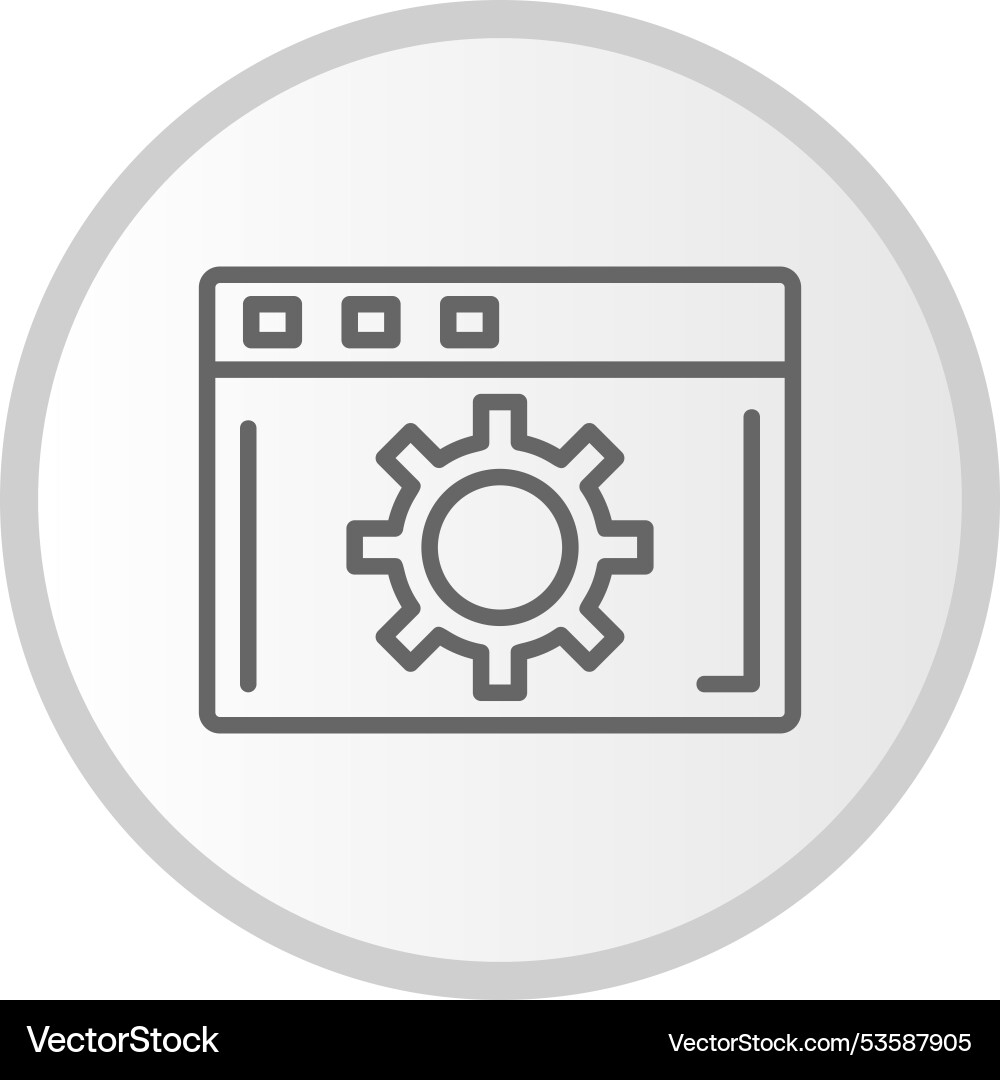 Browser settings line circle grey icon vector image