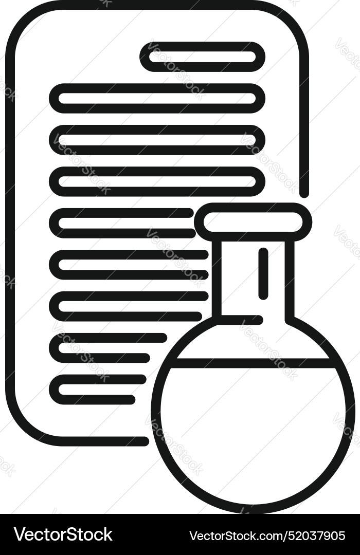 Chemical lab experiment results list with flask Chemical lab experiment results list with flask vector image