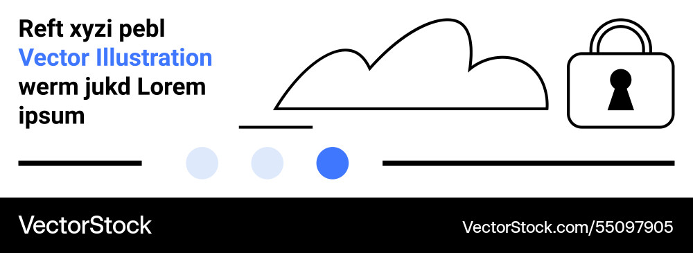 Cloud computing security concept with lock Vector Image
