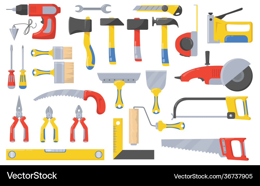 Construction tools set Royalty Free Vector Image