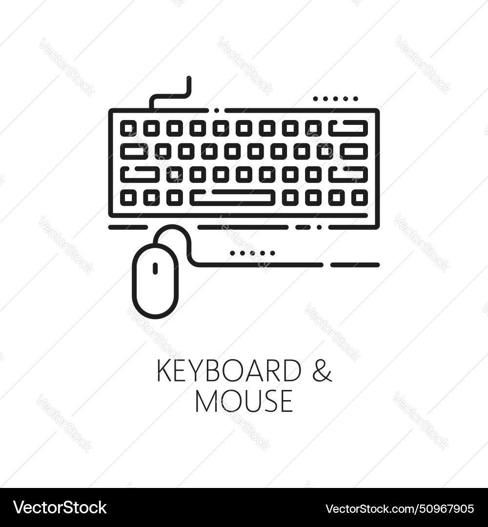 Electronics and computer hardware thin line icon Electronics and computer hardware thin line icon vector image