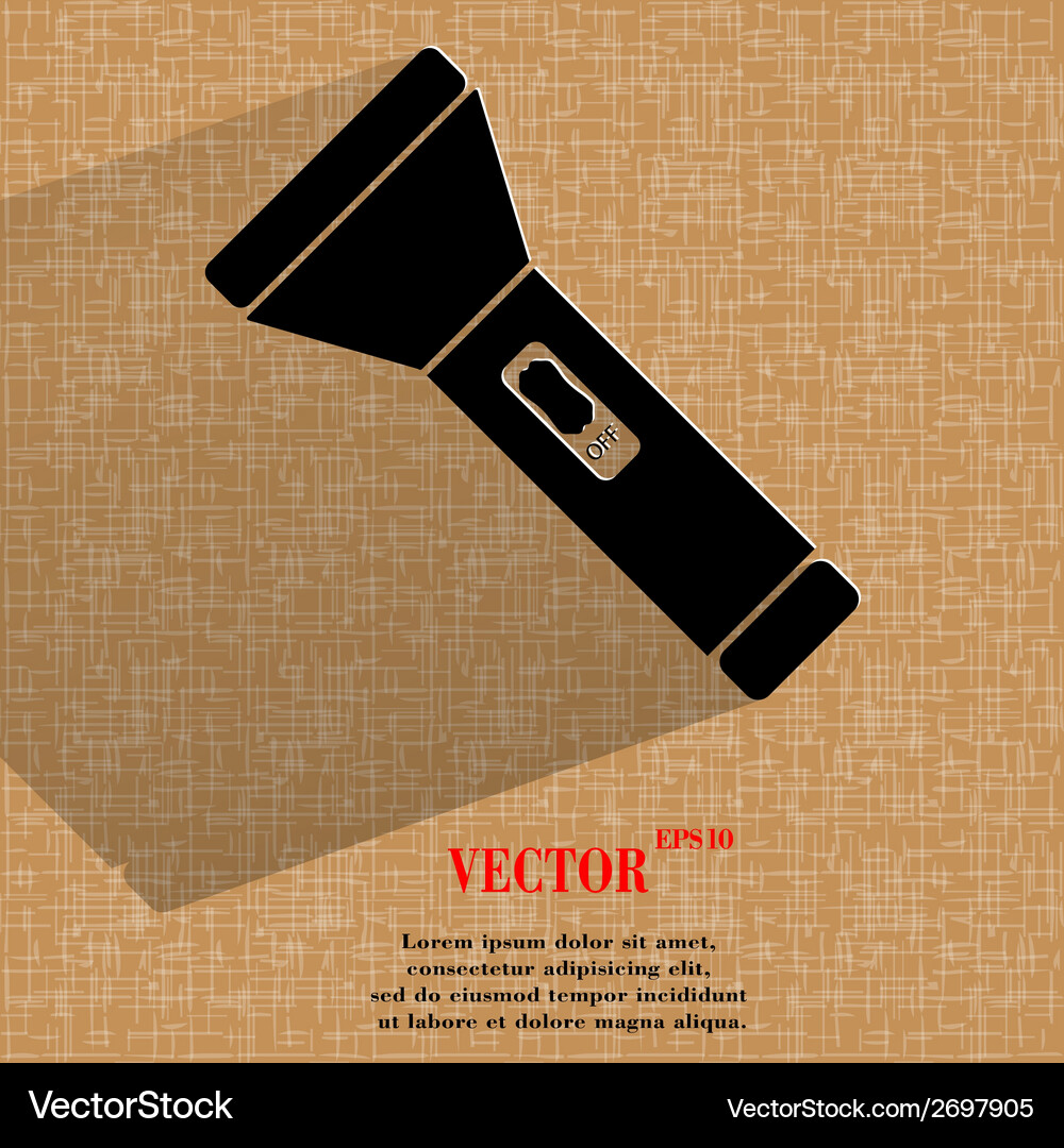 Flashlight flat modern web button Vector Image
