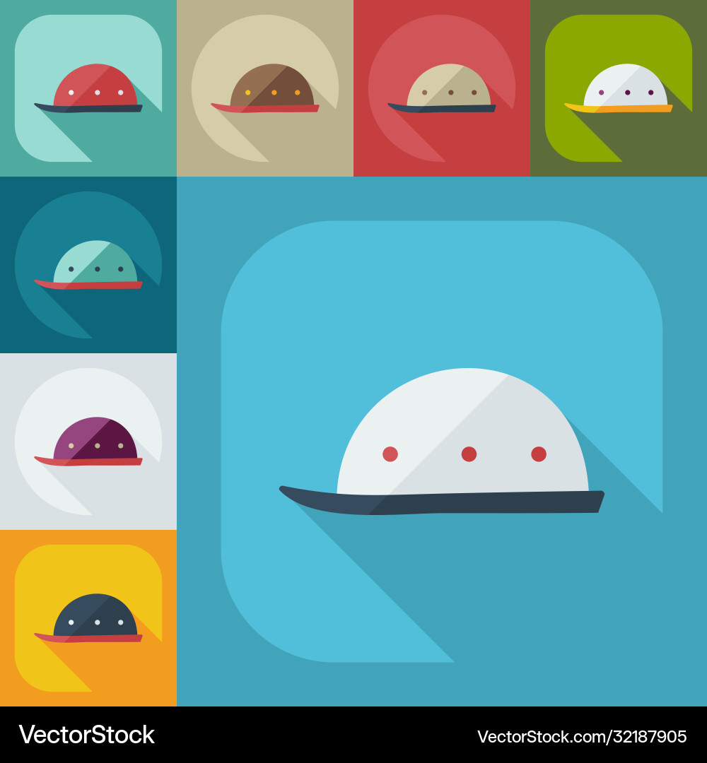 Flat concept set modern design with shadow vector image