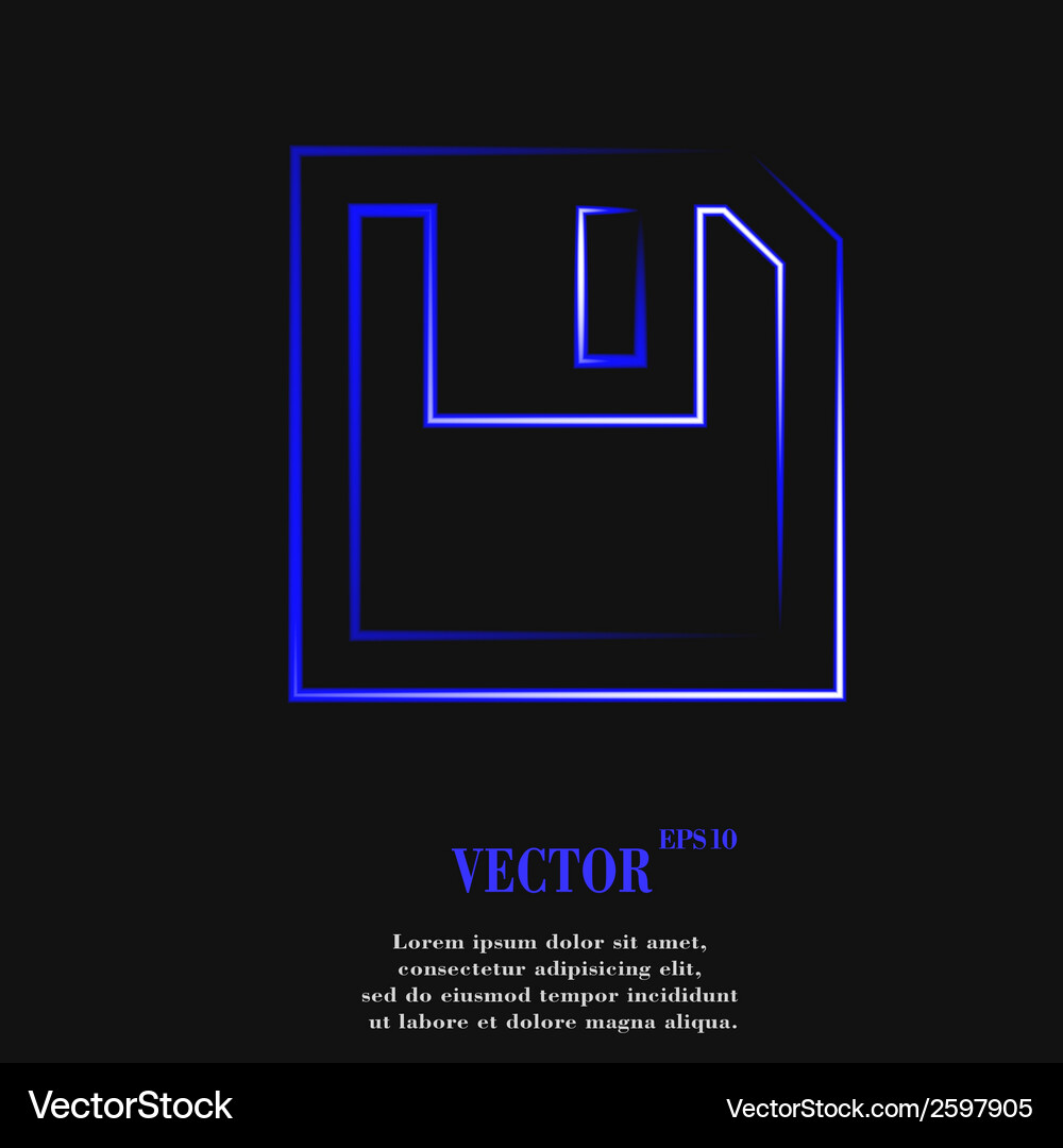 Floppy disk flat modern web button and space Vector Image