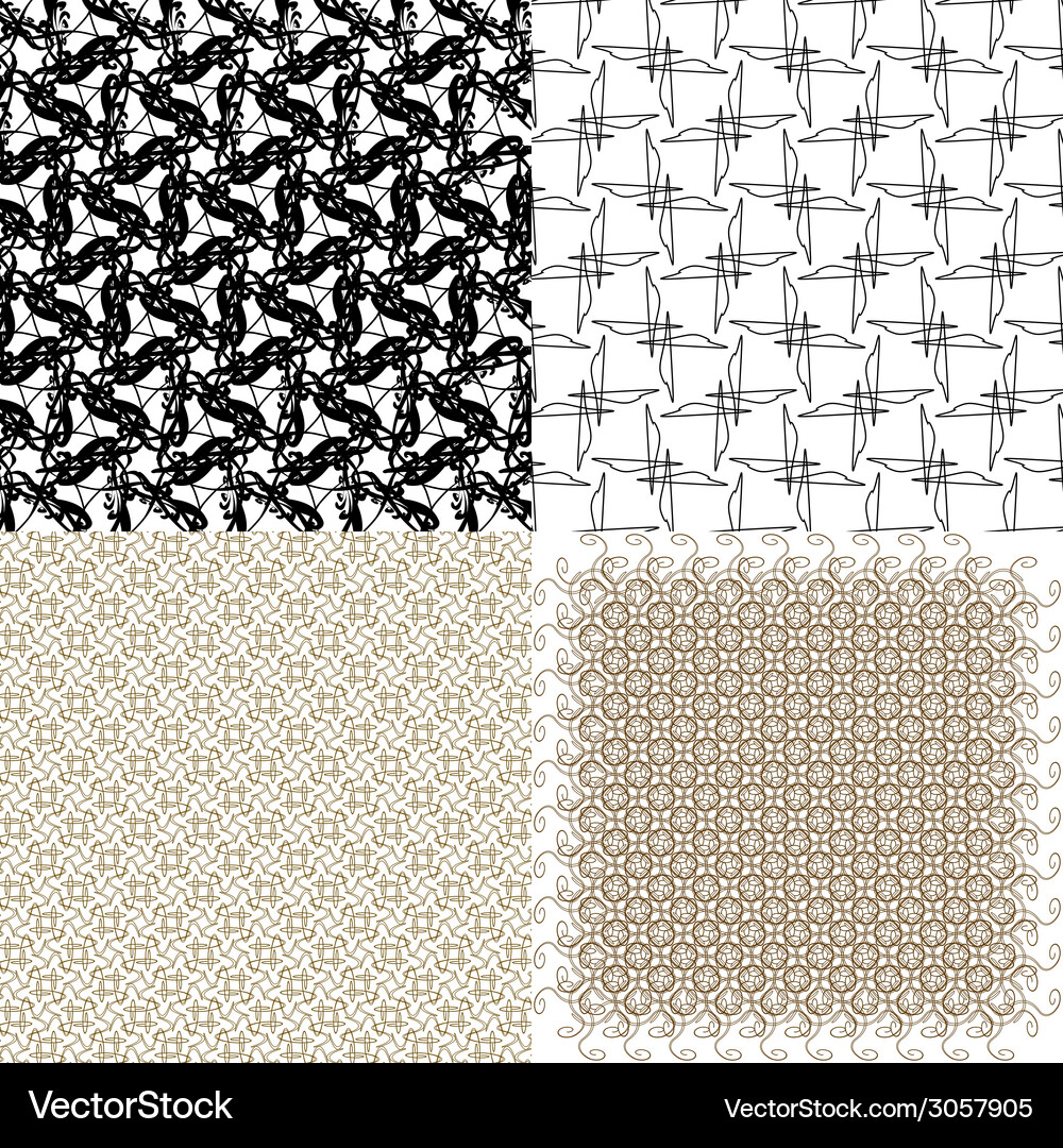 Geometric patterns tiling set of abstract vintage Vector Image
