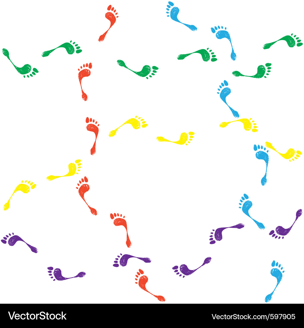 Grunge Footprint Pattern Vector Image