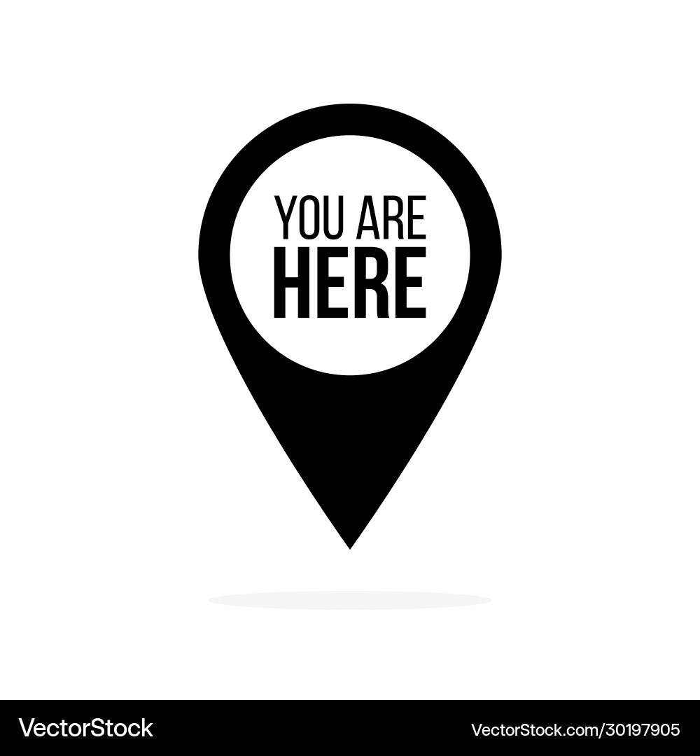Karte Pin Symbol mit Ihnen sind hier Karte Pin Symbol mit Ihnen sind hier vektorbild