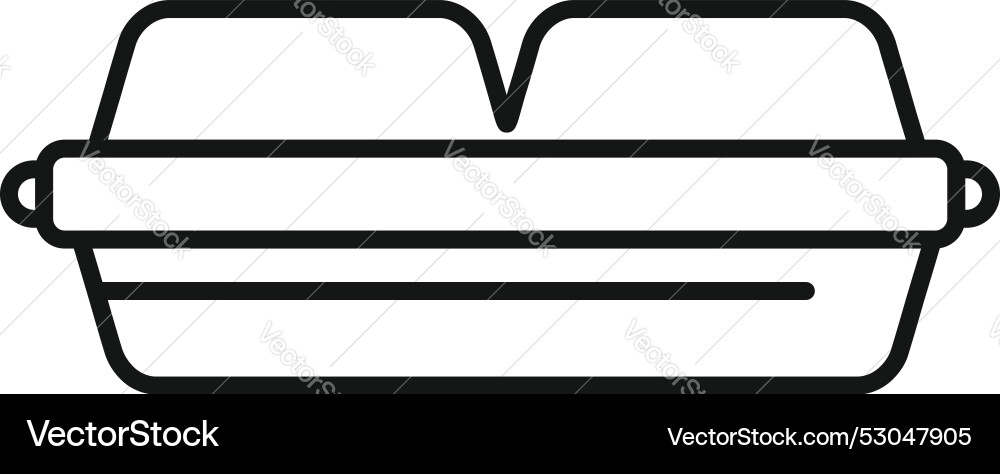 Open empty styrofoam food container line icon Open empty styrofoam food container line icon vector image