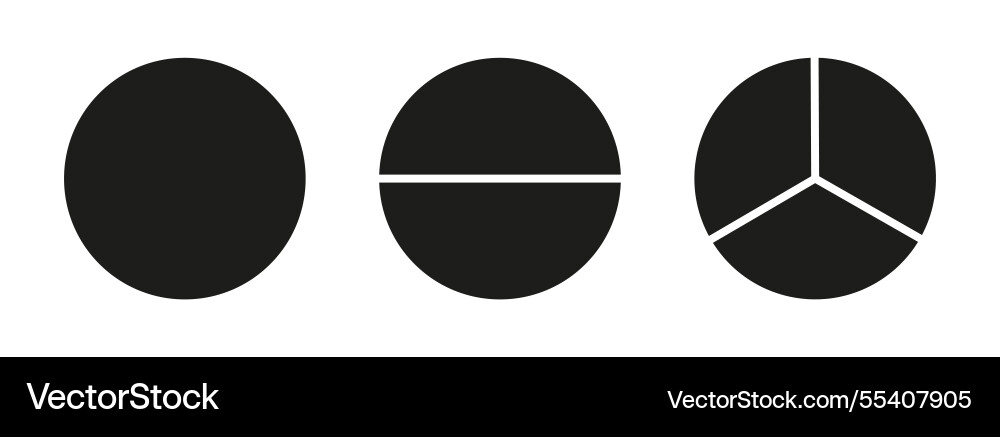 Pie chart template set segmented charts Pie chart template set segmented charts Vector Image