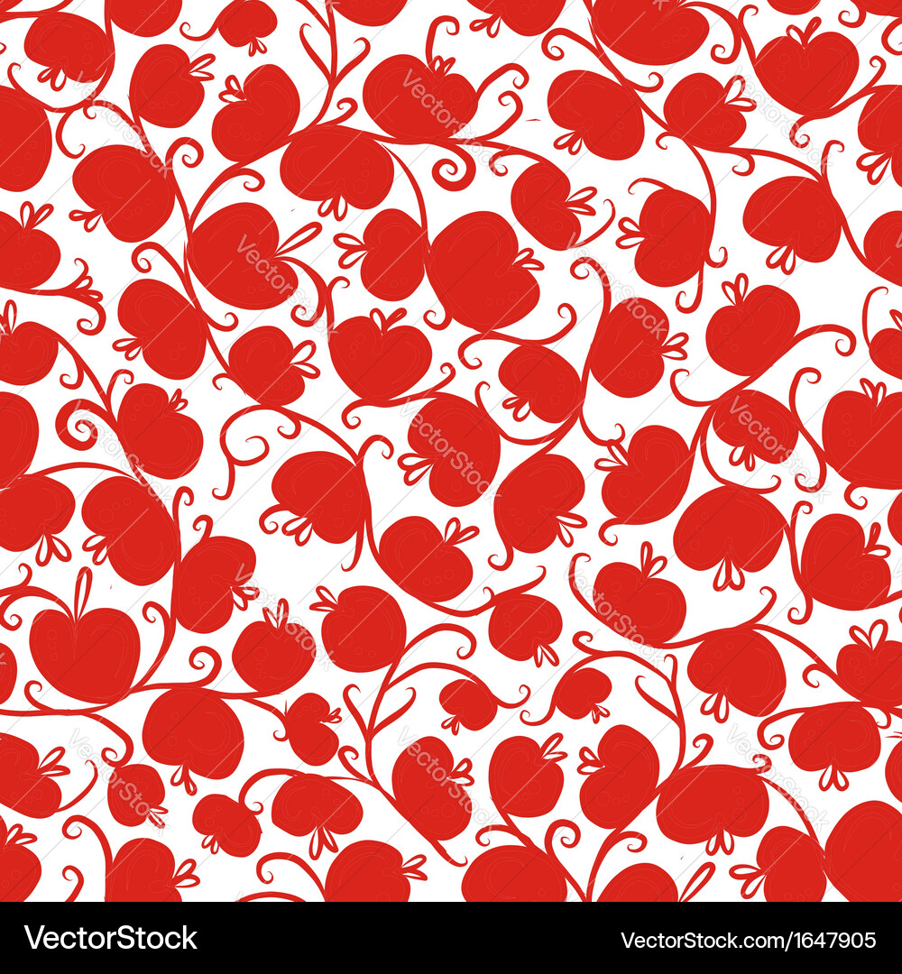 Seamless pattern with red apples for your design Vector Image