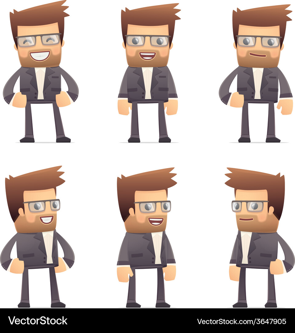 Set of director character in different poses Vector Image