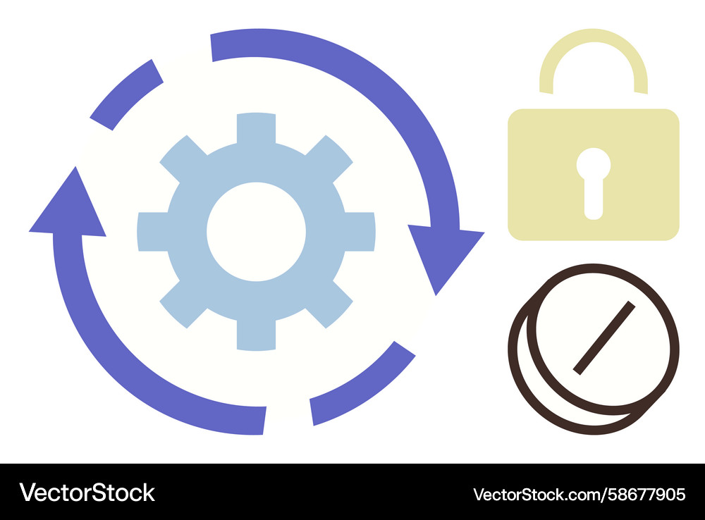 Workflow & Security Gears Vector Image