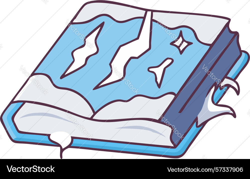 Abstract book with fragmented pages digital vector image