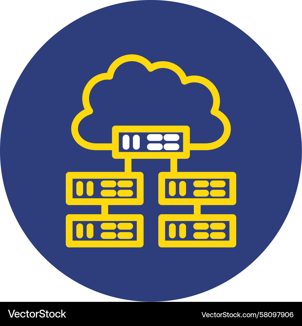 Data Center Network Connection Icon Vector Image
