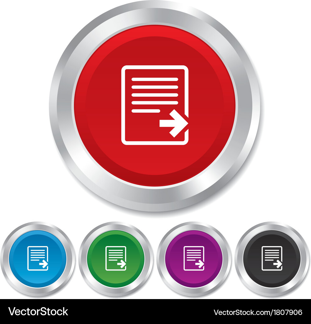 Export file icon document symbol Vector Image