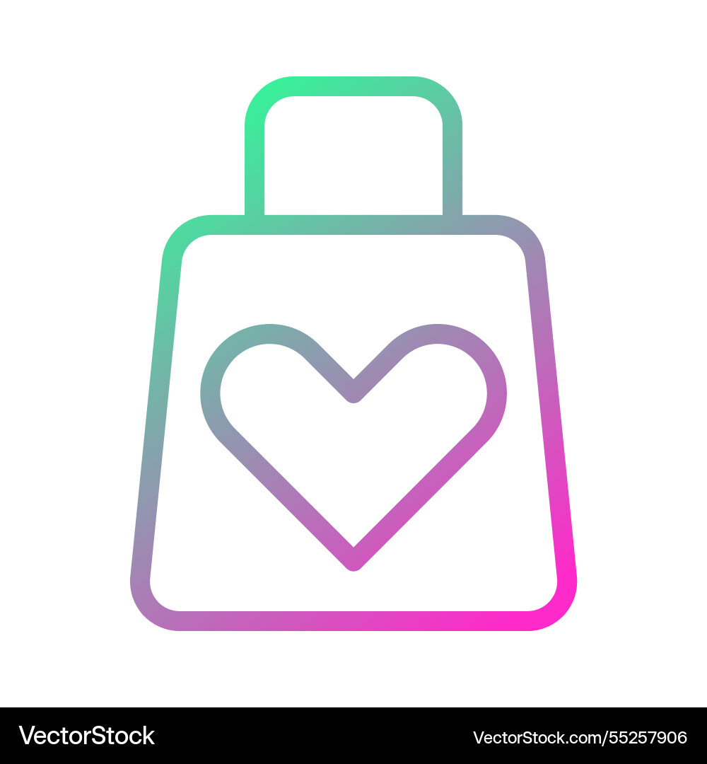 Gradient shopping bag icon with heart shape design Vector Image