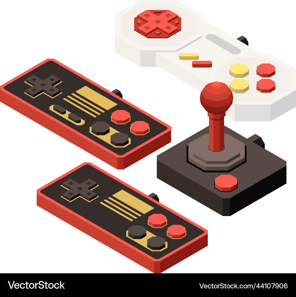 Isometric game controllers vector image