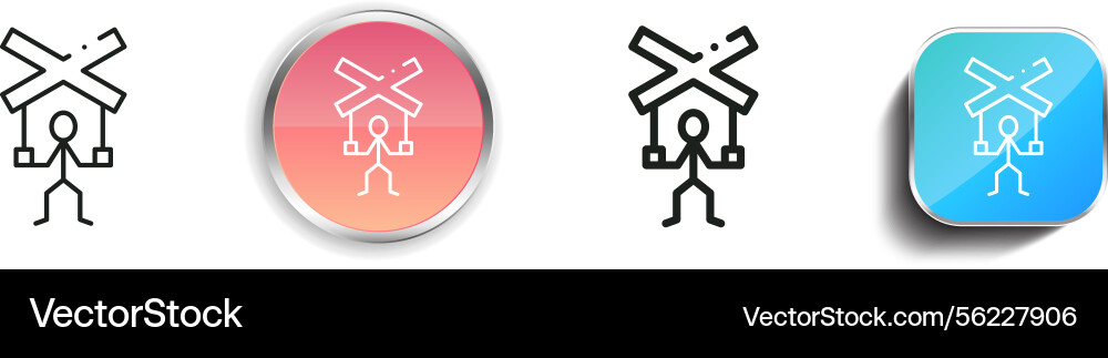 Manipulations icon thin linear regular and button vector image