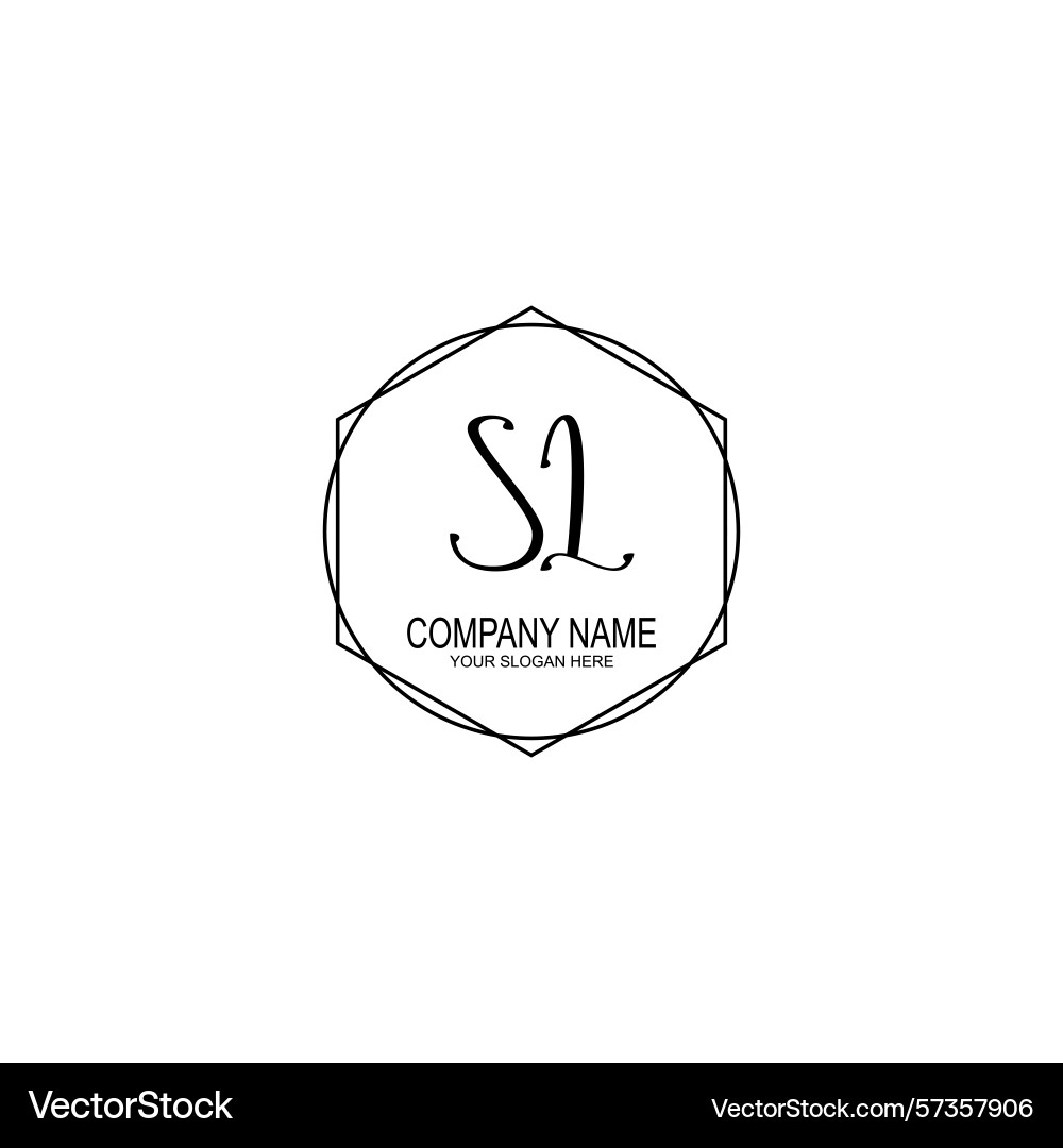 Minimalist handwritten sl initial logos with soft Vector Image