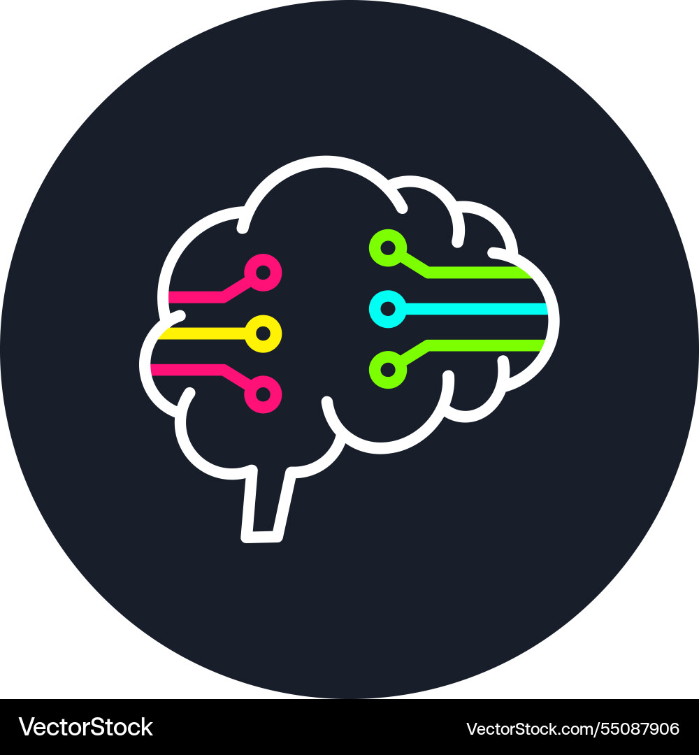 Neuroscience line multi color icon Vector Image
