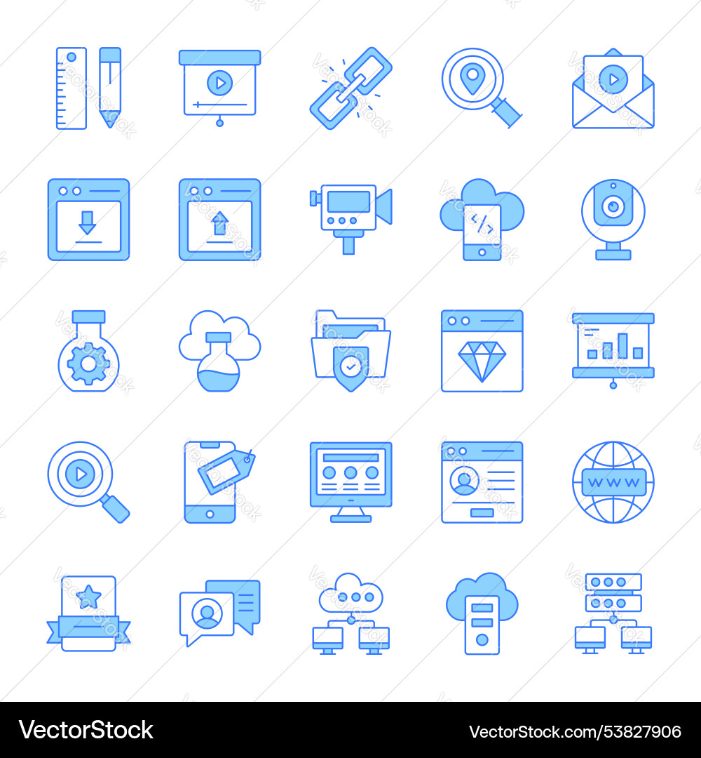Search engine optimization and web icons set vector image