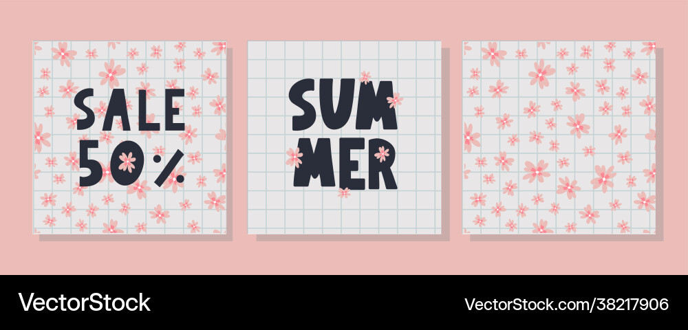 Summer sale banner with flowers letter Summer sale banner with flowers letter vector image