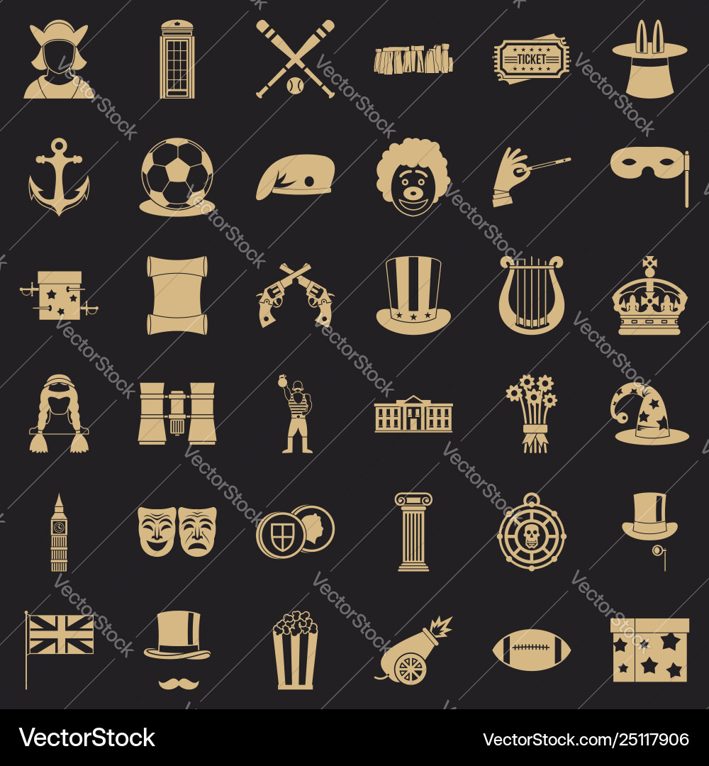 Trick icons set simple style Trick icons set simple style Vector Image