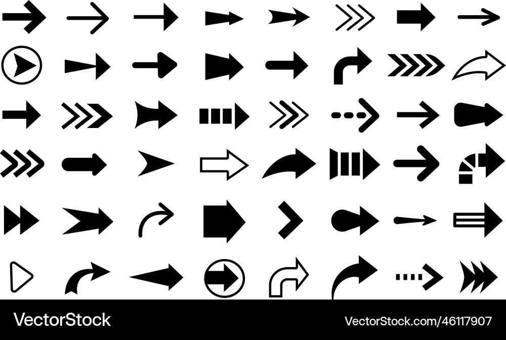 Arrow Cursor Set - Directions & Indicators vector image