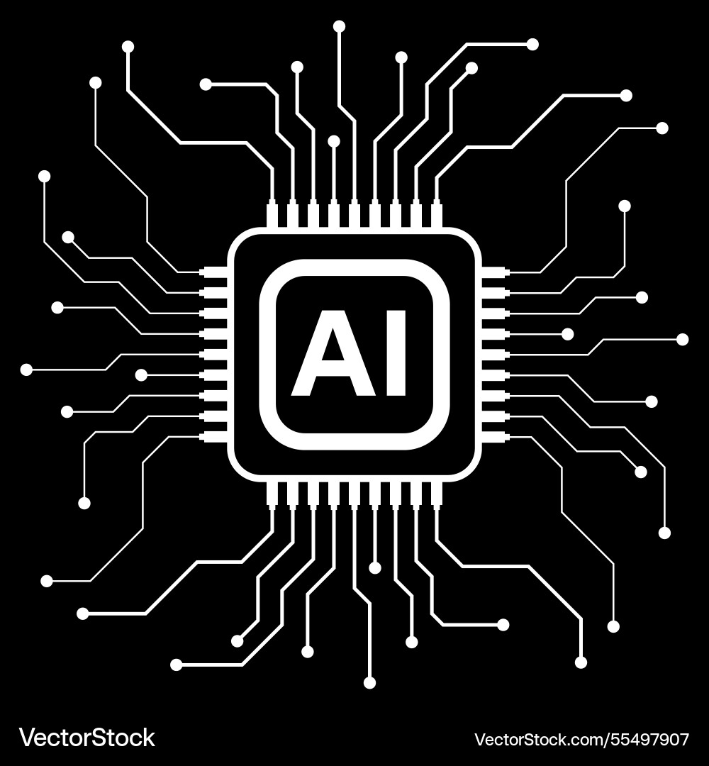 Artificial intelligence with circuit board smart Artificial intelligence with circuit board smart Vector Image