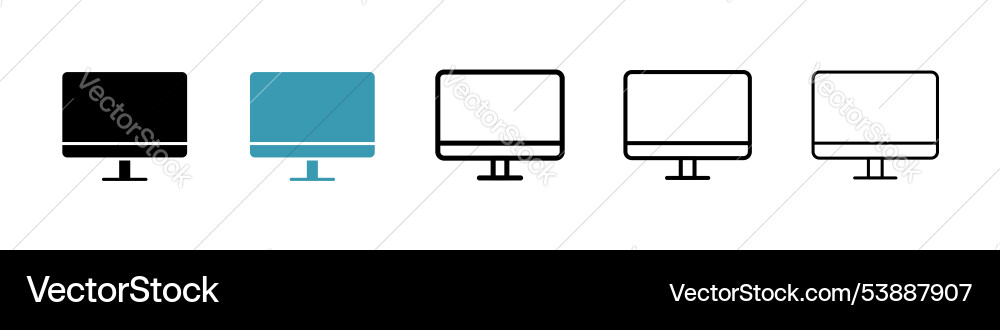 Computer screen icon set Vector Image