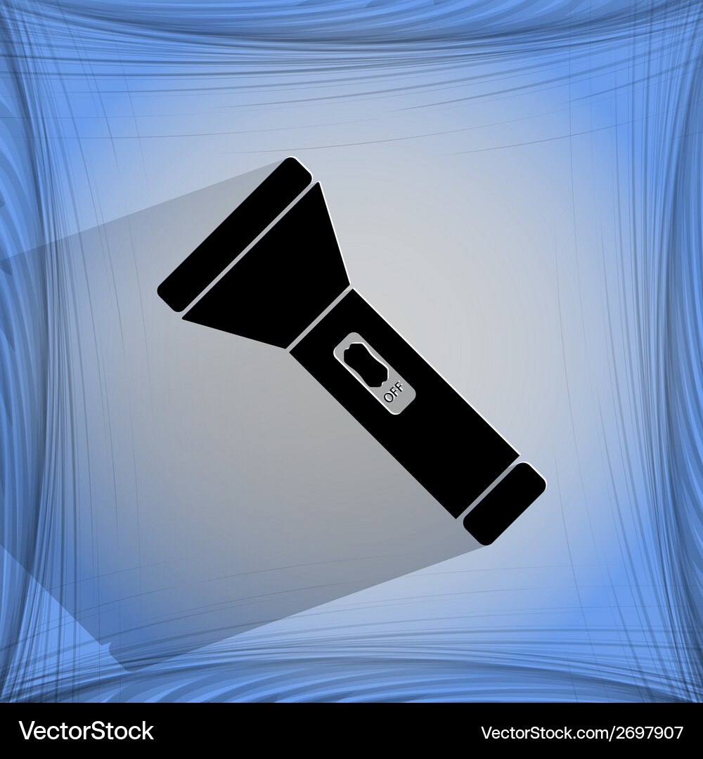 Flashlight flat modern web button Vector Image