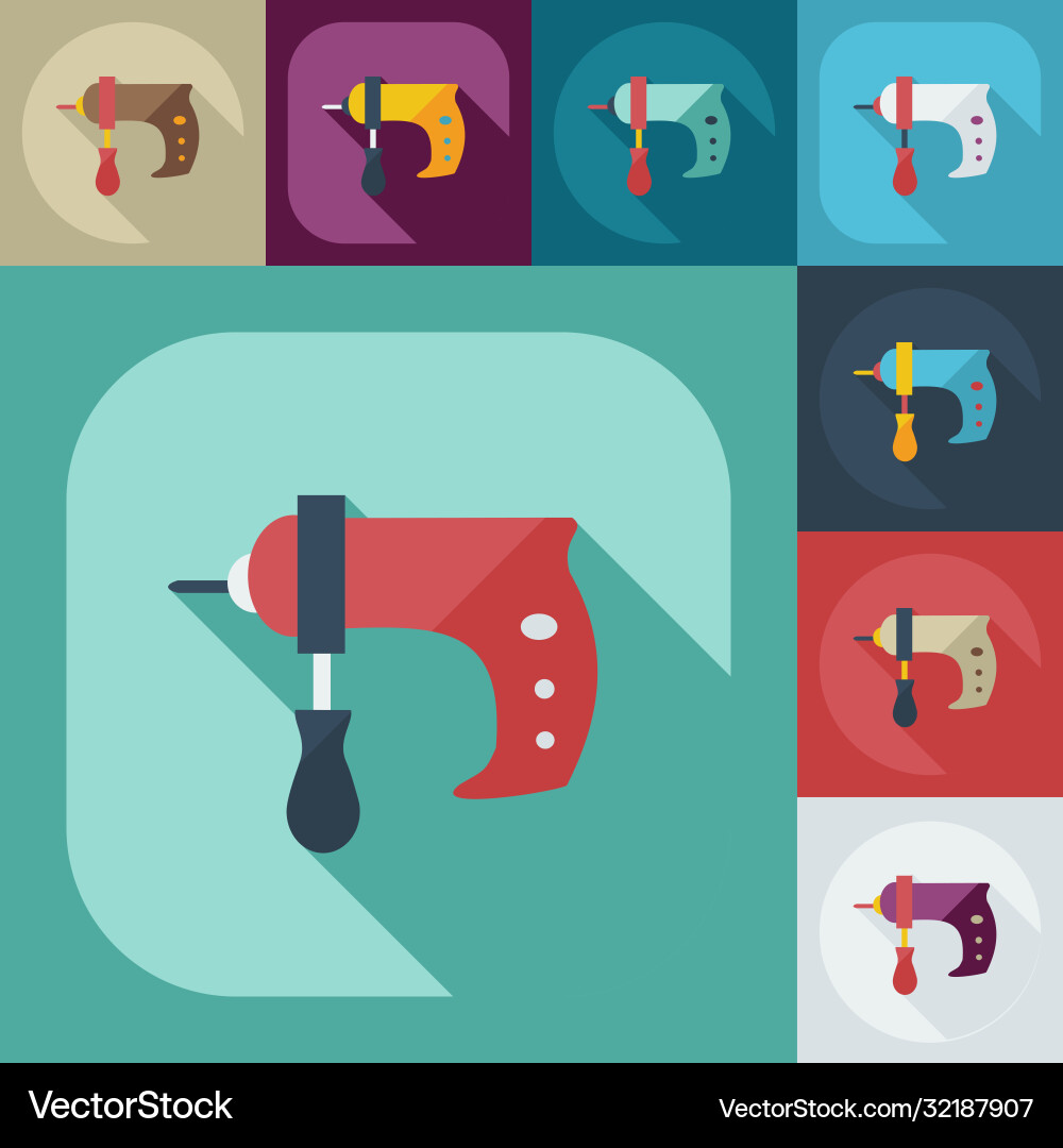 Flat concept set modern design with shadow Vector Image