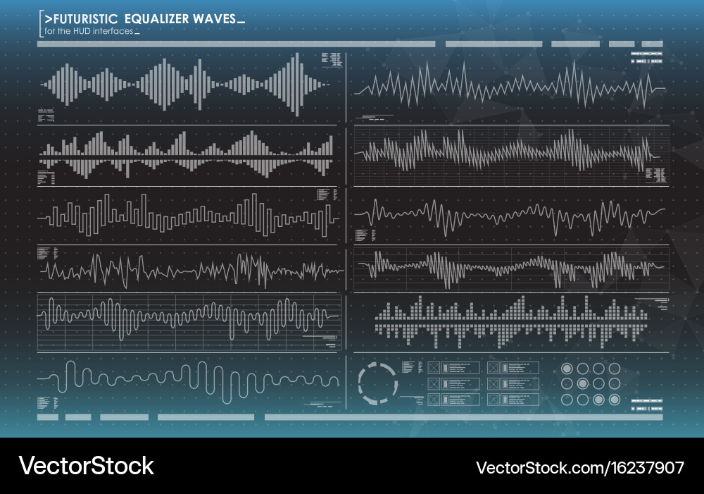 Futuristic Audio Waveforms vector image
