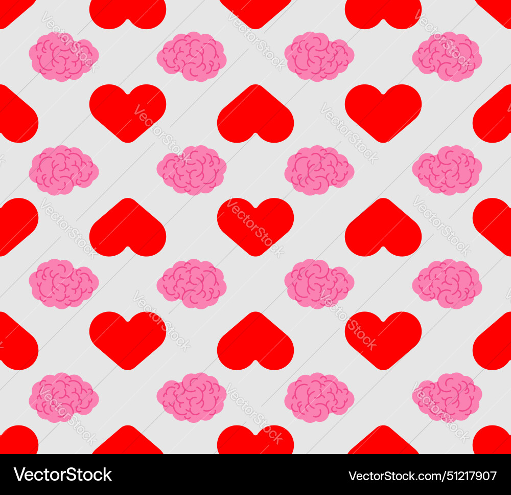 Heart and brain pattern seamless background Heart and brain pattern seamless background vector image