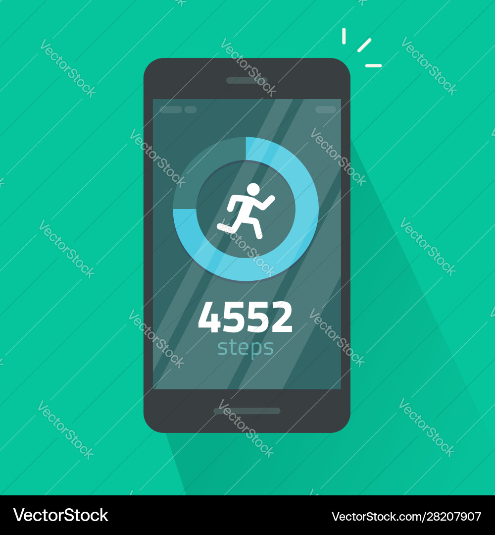 Laufen oder Fitnessschritte Tracker App auf Handy Laufen oder Fitnessschritte Tracker App auf Handy vektorbild