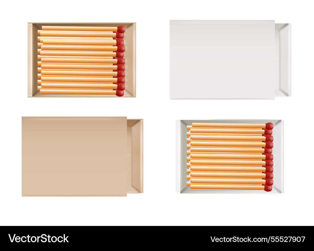Matchbox empty package for match sticks in top Matchbox empty package for match sticks in top Vector Image