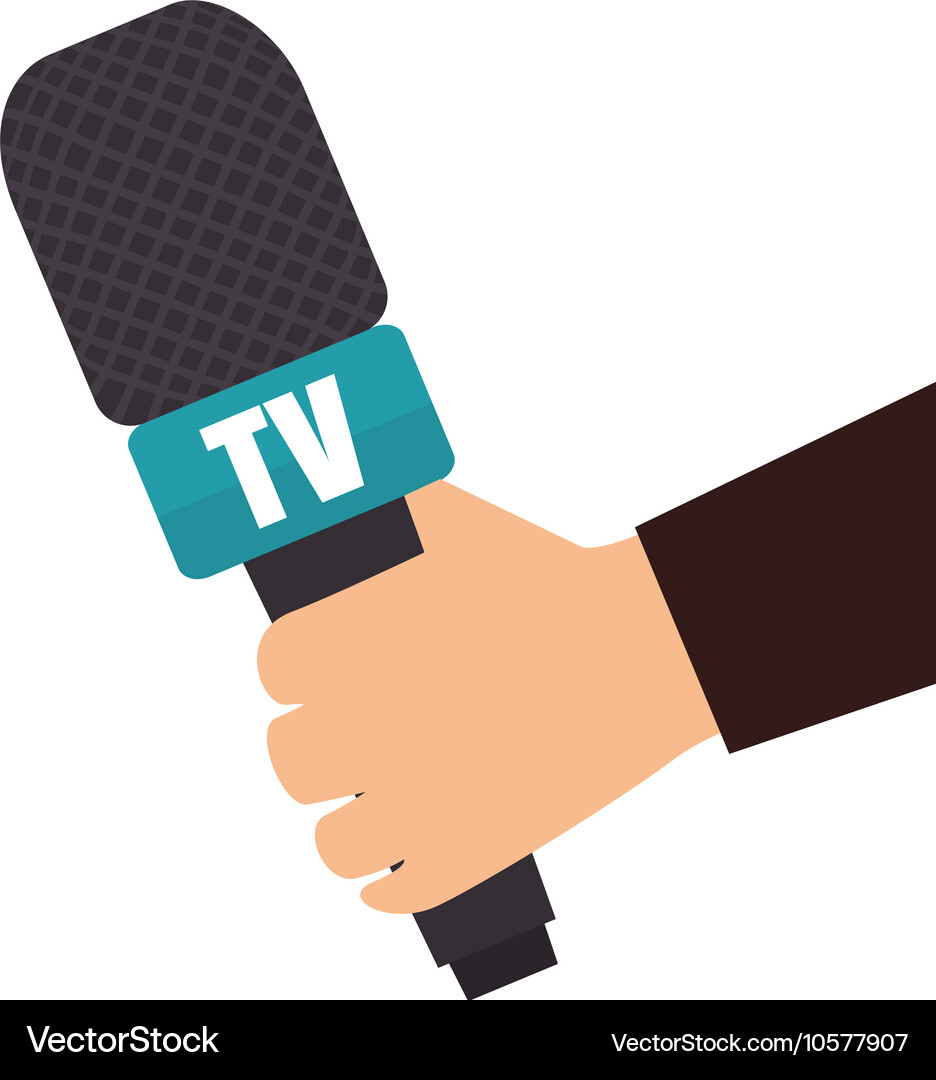 Microphone for news journalist – Lizenzfreie Vektorgrafik | VectorStock, image size:936x1080