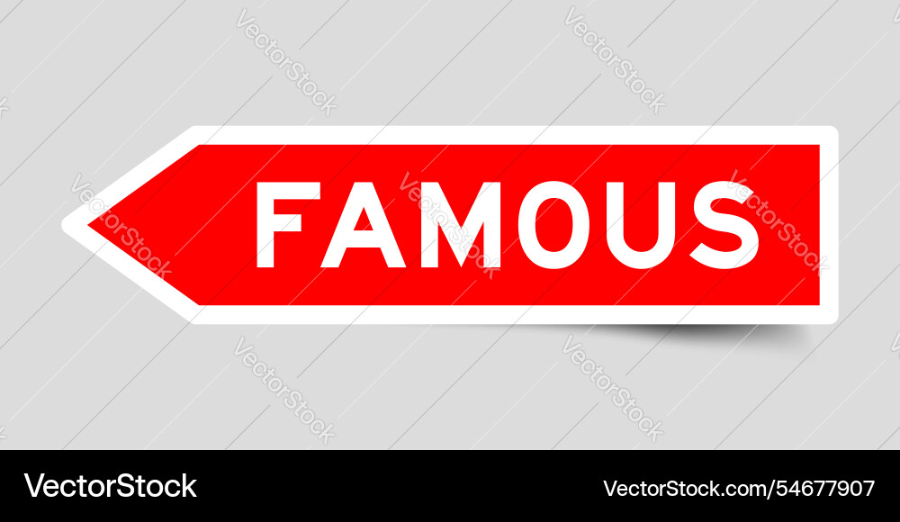 Red color arrow shape sticker label with word Red color arrow shape sticker label with word vector image
