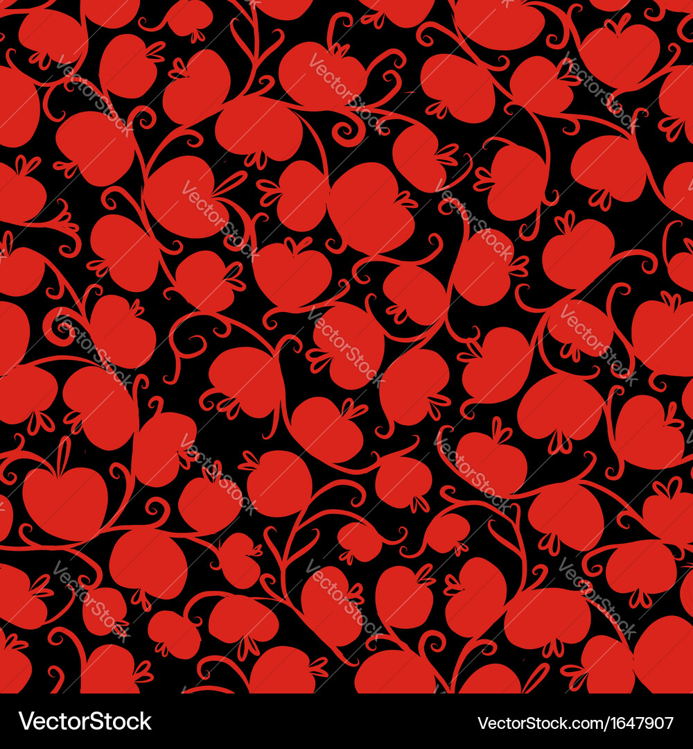 Seamless pattern with red apples for your design Vector Image