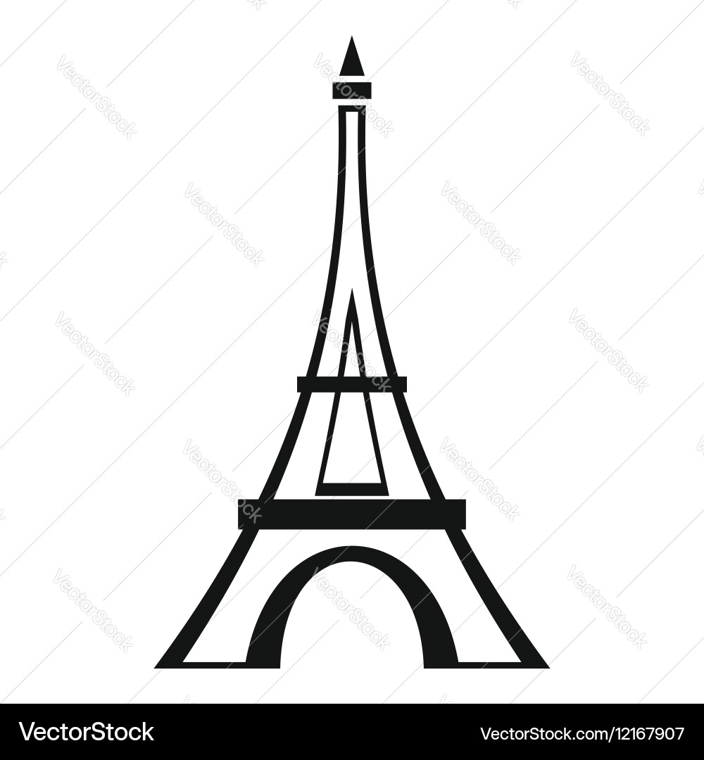Simple Eiffel Tower Icon vector image