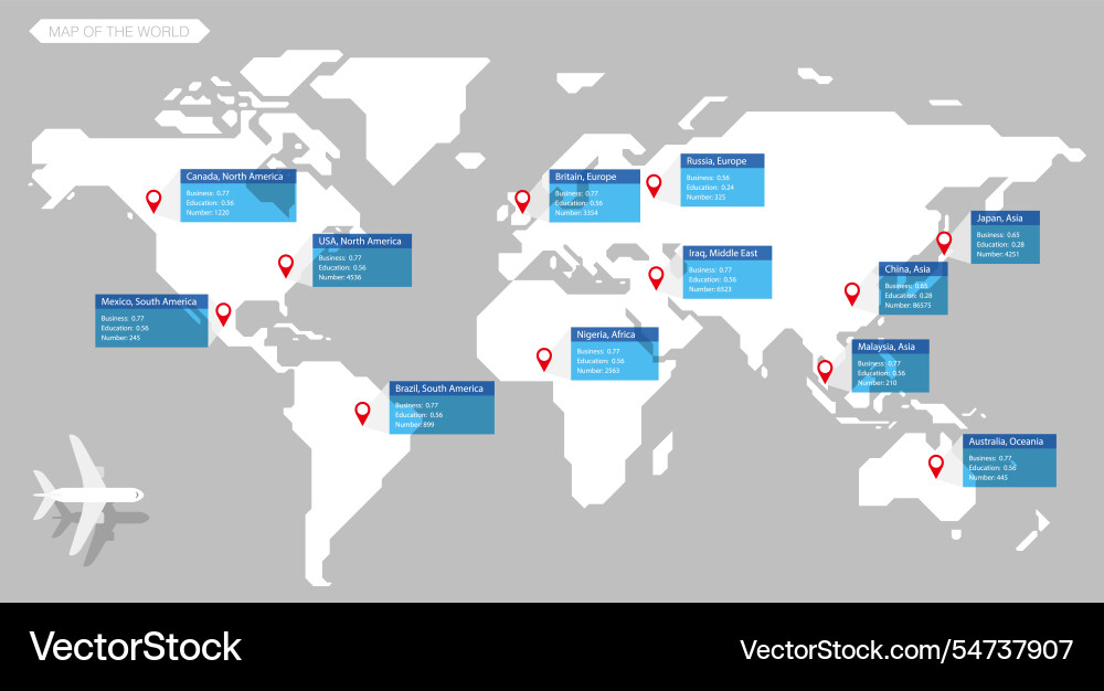 Simple straight line map of the world background Simple straight line map of the world background vector image