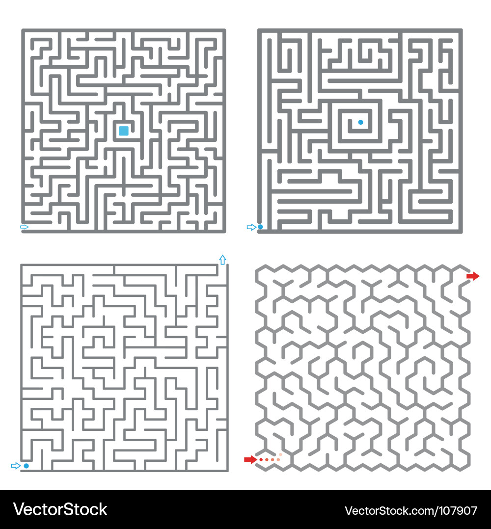 Small mazes Royalty Free Vector Image - VectorStock